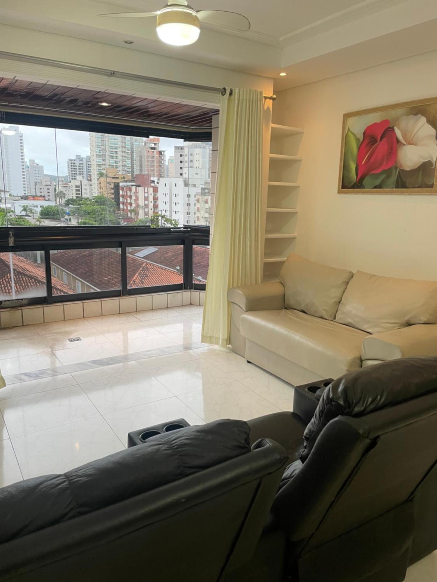 Apartamento com Varanda e Suíte Enseada Guarujá Esterno foto